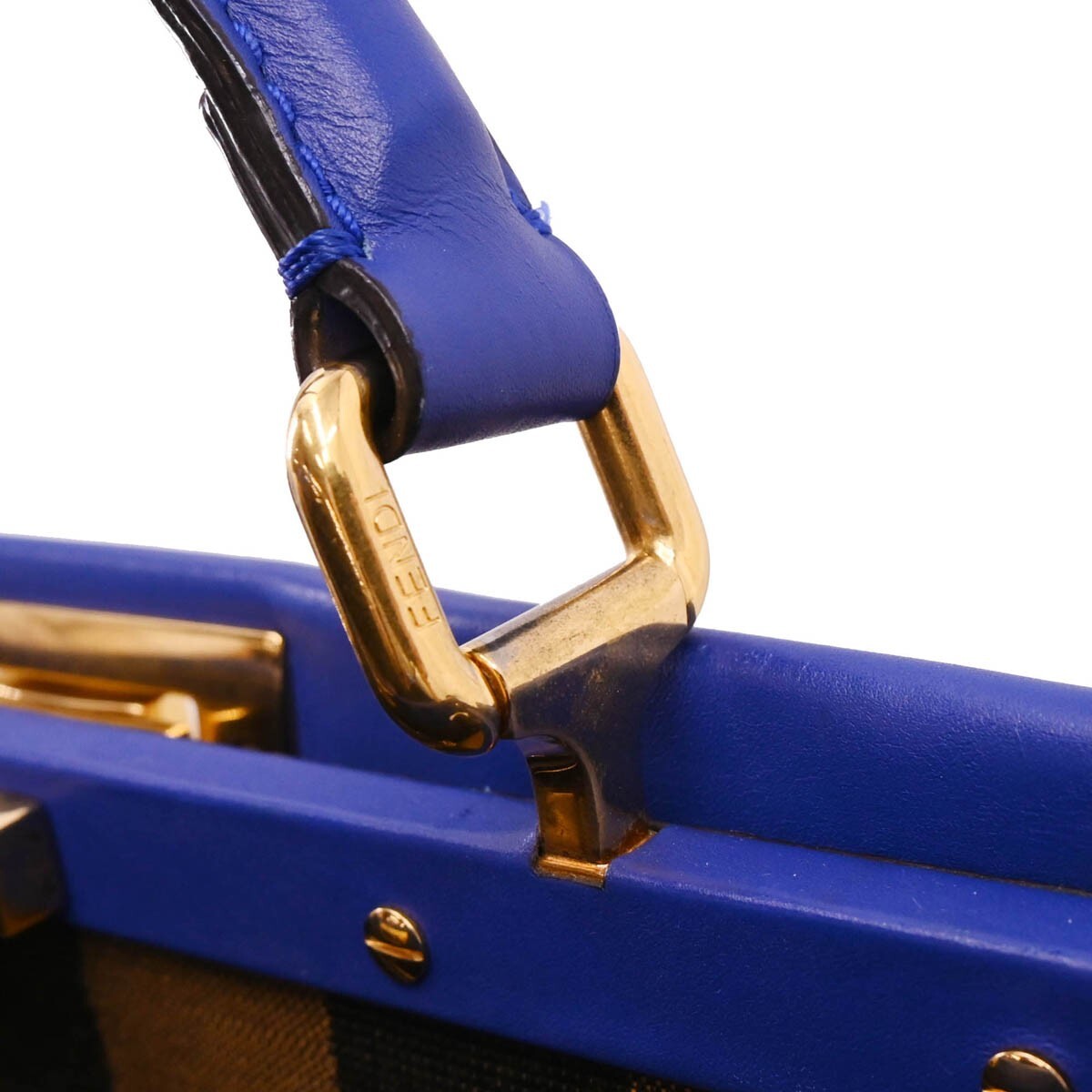 Fendi Peekaboo Bag Soft Leather Blue Leather Handbag (Pre-Owned)