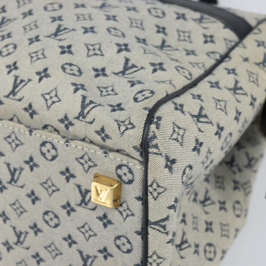 Louis Vuitton Josephine Handbag Mini Lin Blue Canvas Handbag (Pre-Owned)