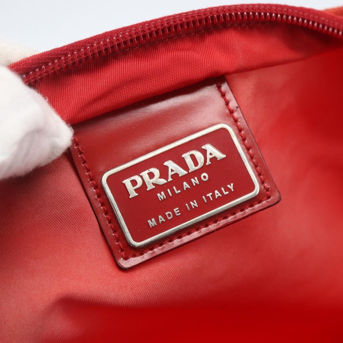 Prada Zip Top Messenger Bag Tessuto Red Nylon Shoulder Bag Bag (Pre-Owned)