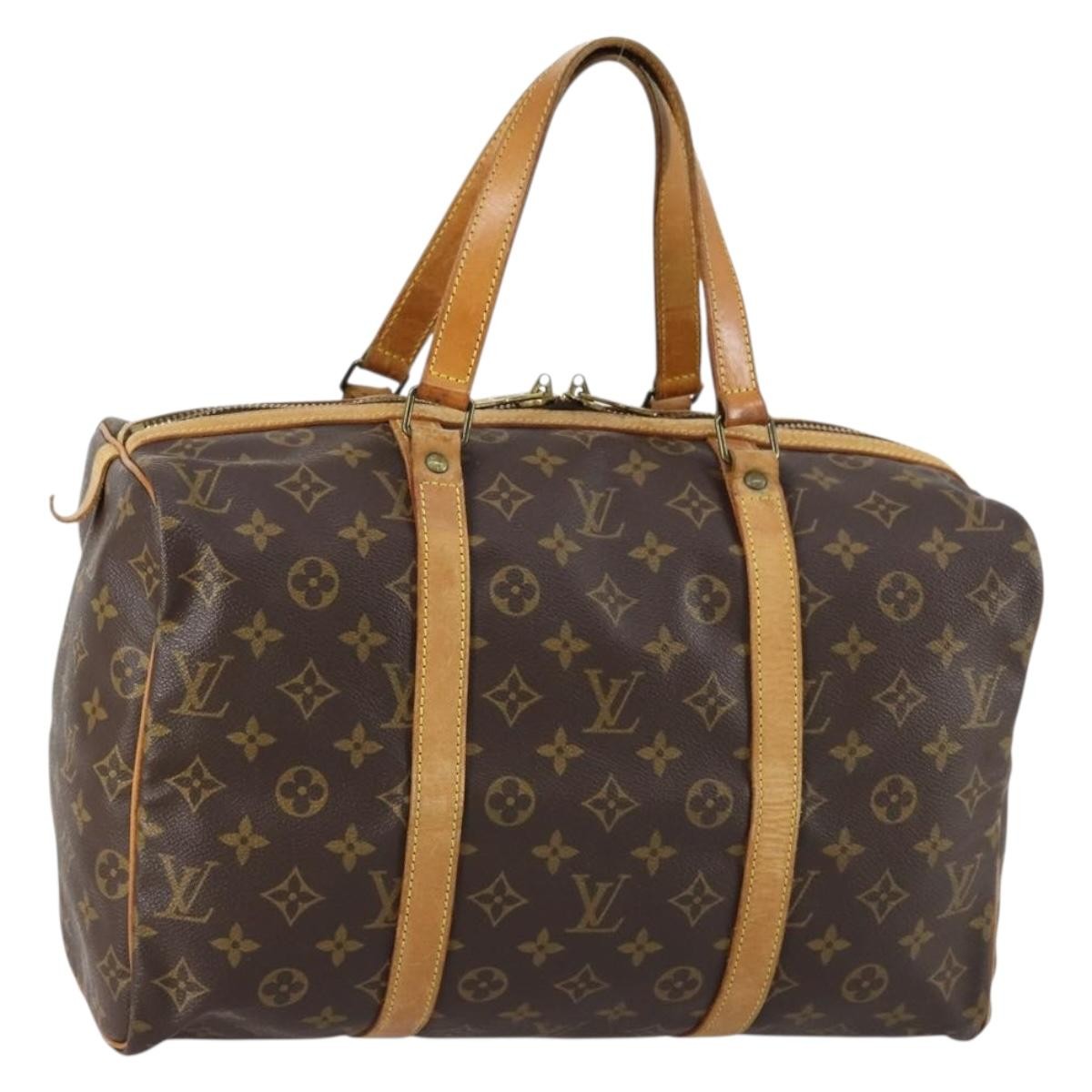 Louis Vuitton Sac Souple Handbag Monogram Canvas Brown Canvas Travel Bag Bag (Pre-Owned)