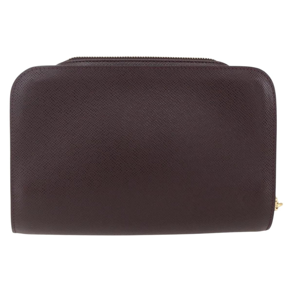 Louis Vuitton Pochette Baikal Clutch Taiga Leather Brown Leather Clutche & Pouche Bag (Pre-Owned)
