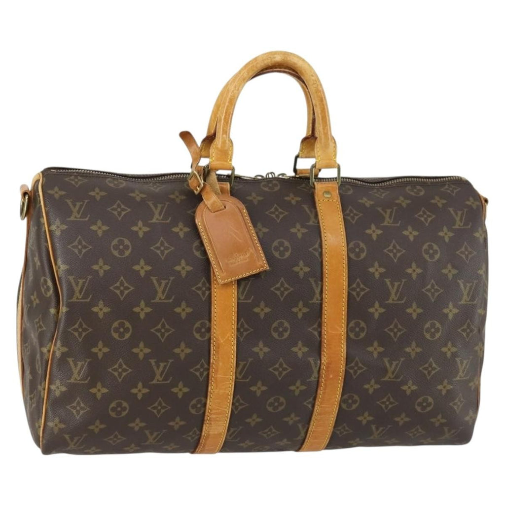 Louis Vuitton Keepall Bandouliere Bag Monogram Canvas Brown Canvas Travel Bag Bag (Pre-Owned)