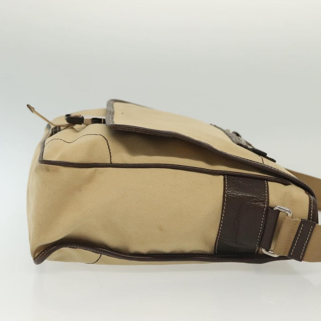 Prada Vintage Shoulder Bag Canvas Beige Canvas Shoulder Bag Bag (Pre-Owned)