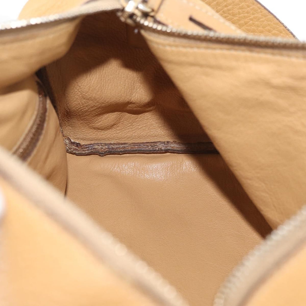 Prada Vintage Shoulder Bag Leather Brown Leather Shoulder Bag Bag (Pre-Owned)