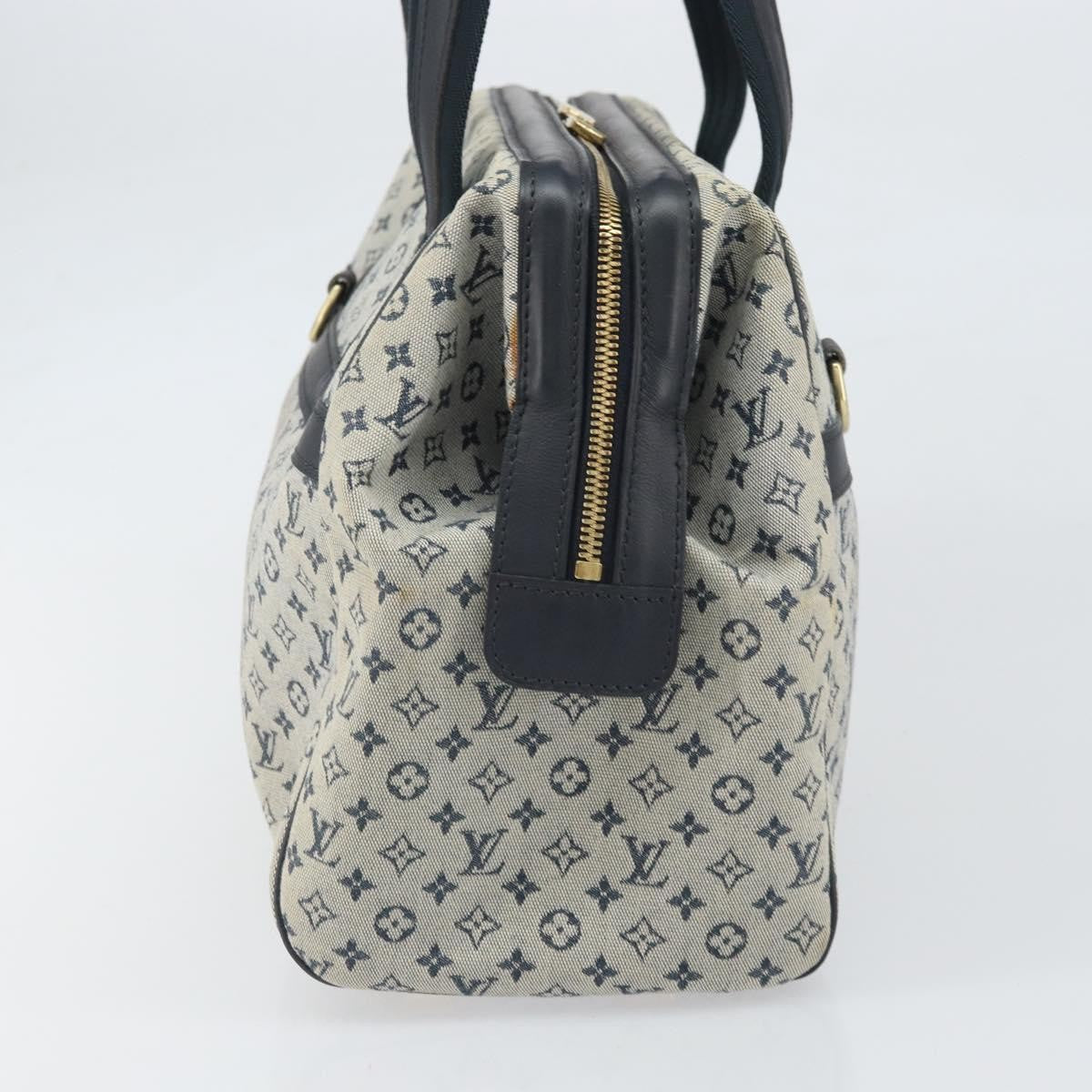 Louis Vuitton Josephine Handbag Mini Lin Blue Canvas Handbag (Pre-Owned)