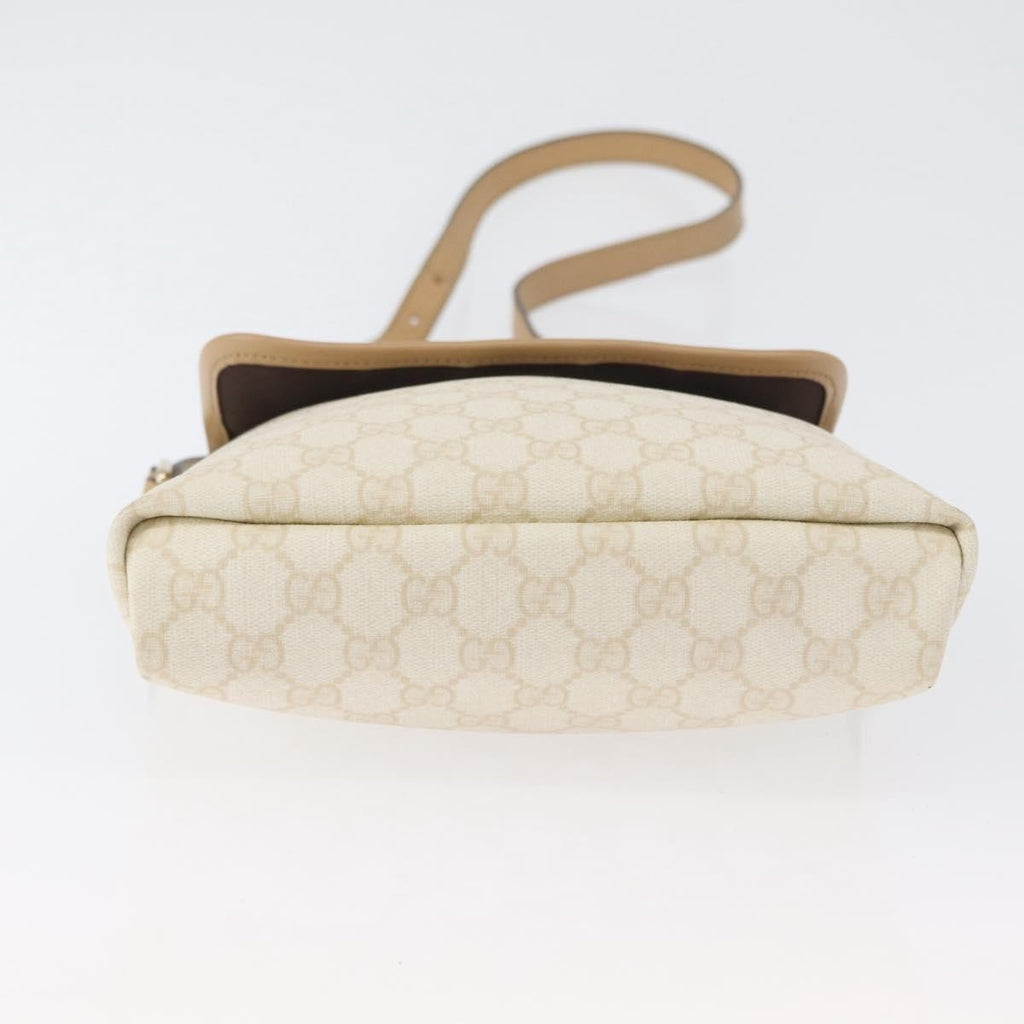 Gucci Flap Messenger Gg Coated Canvas Beige Canvas Shoulder Bag Bag (Pre-Owned)