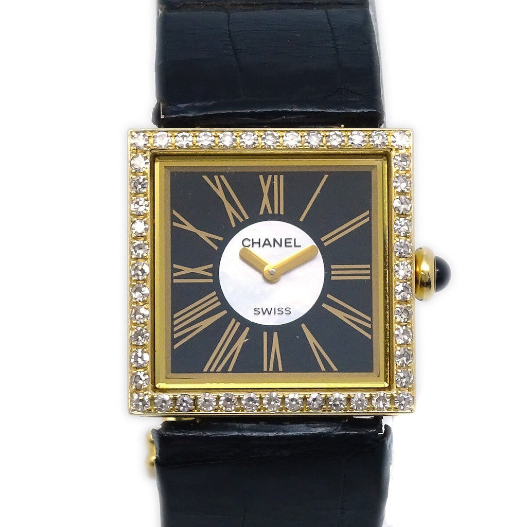 Chanel Mademoiselle Quartz Watch Yellow Gold With Diamond Bezel Watch (Pre-Owned)