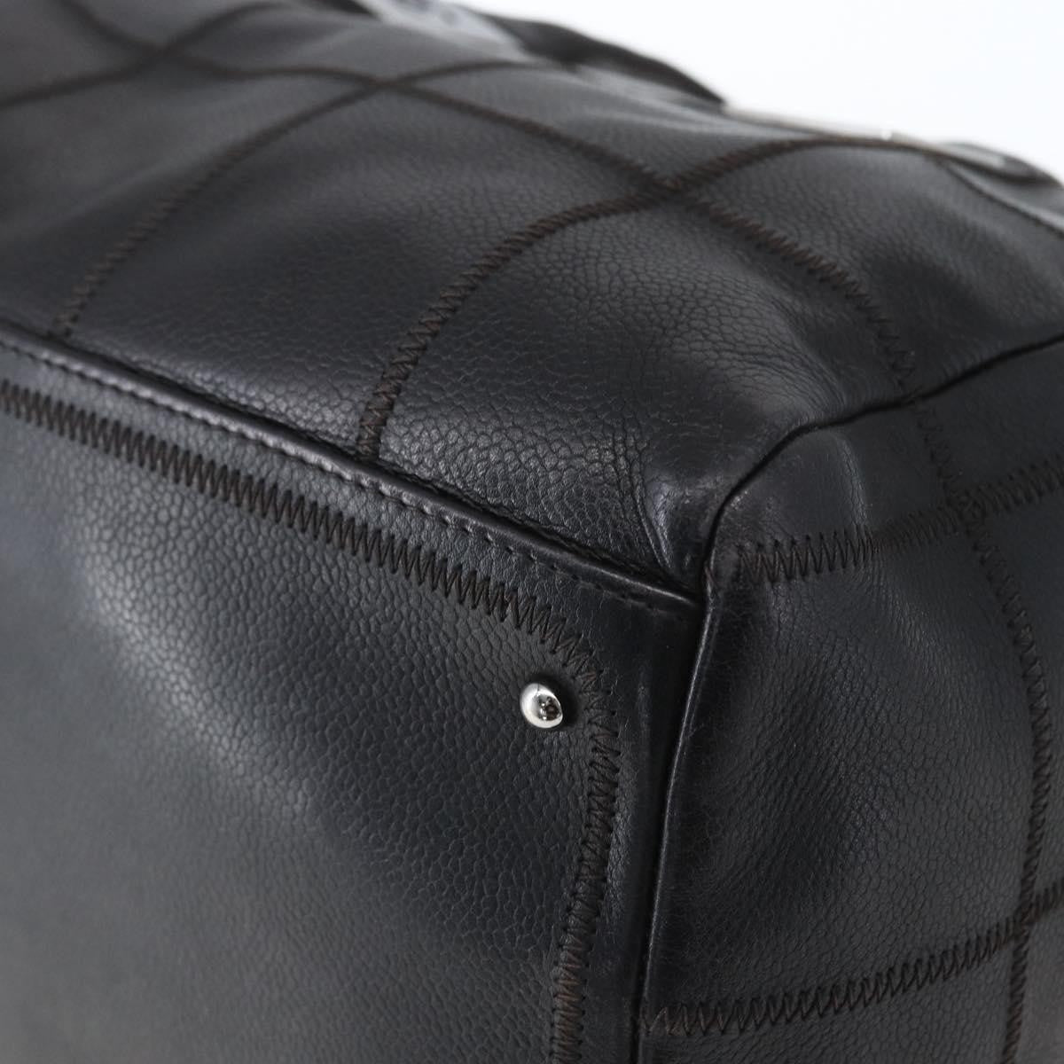 Chanel Chocolate Bar Cc Bowler Bag Caviar Skin Black Leather Handbag (Pre-Owned)