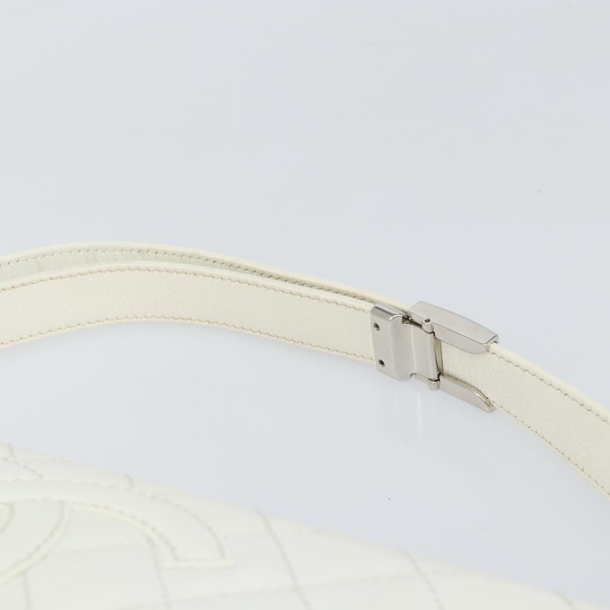 Chanel Vintage Timeless Cc Adjustable Shoulder Bag Quilted Calfskin White Leather Shoulder Bag Bag (Pre-Owned)