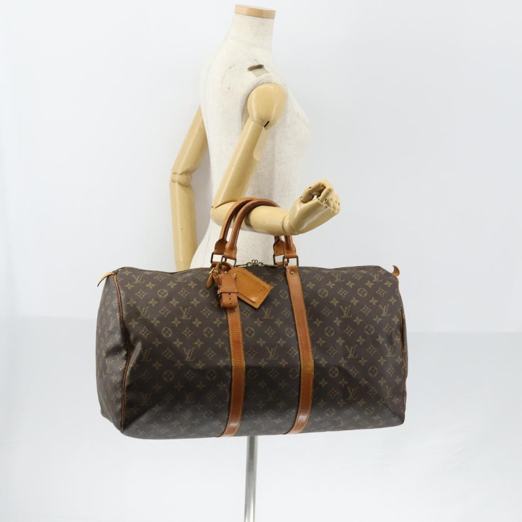 Louis Vuitton Keepall Bag Monogram Canvas Brown Canvas Travel Bag Bag (Pre-Owned)