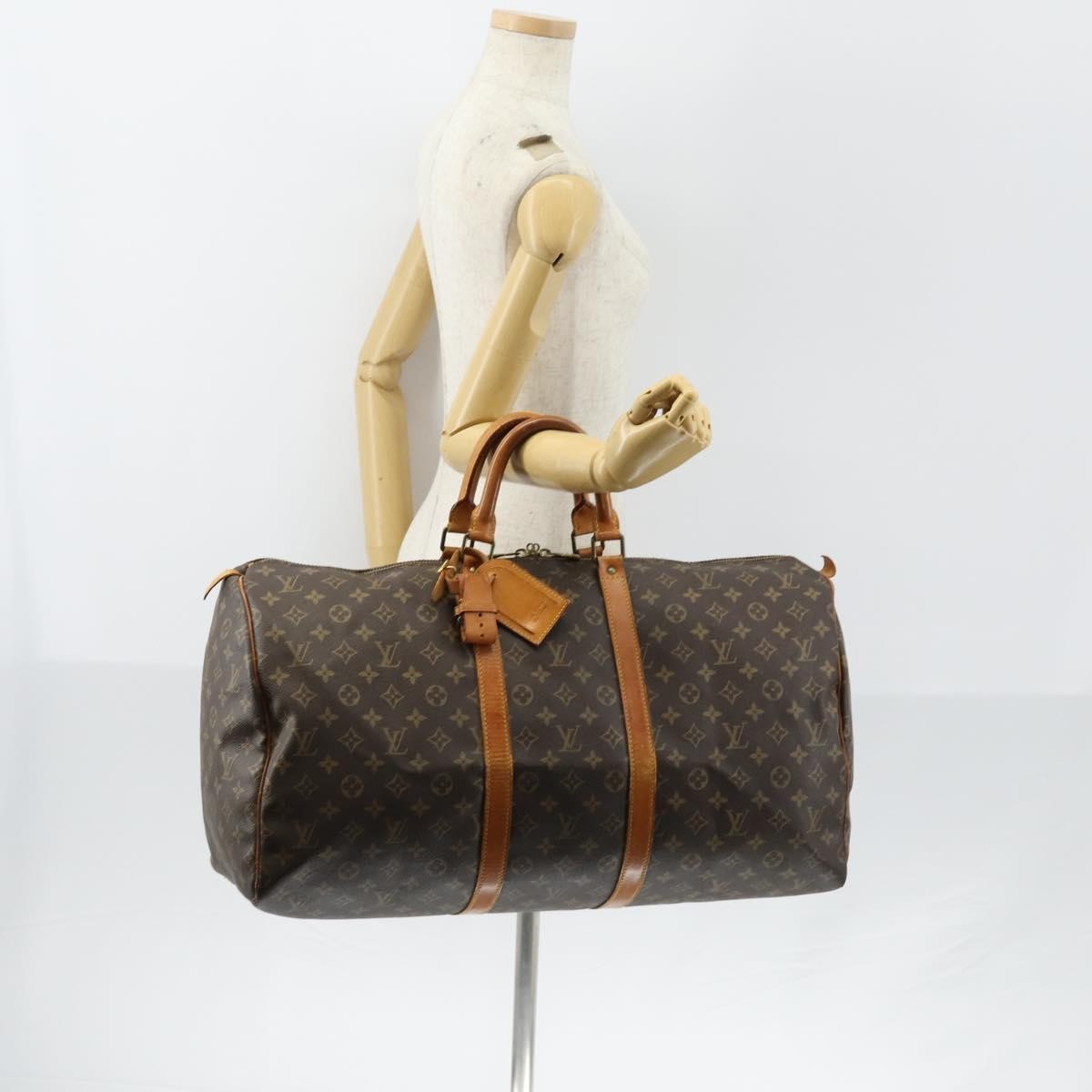 Louis Vuitton Keepall Bag Monogram Canvas Brown Canvas Travel Bag Bag (Pre-Owned)