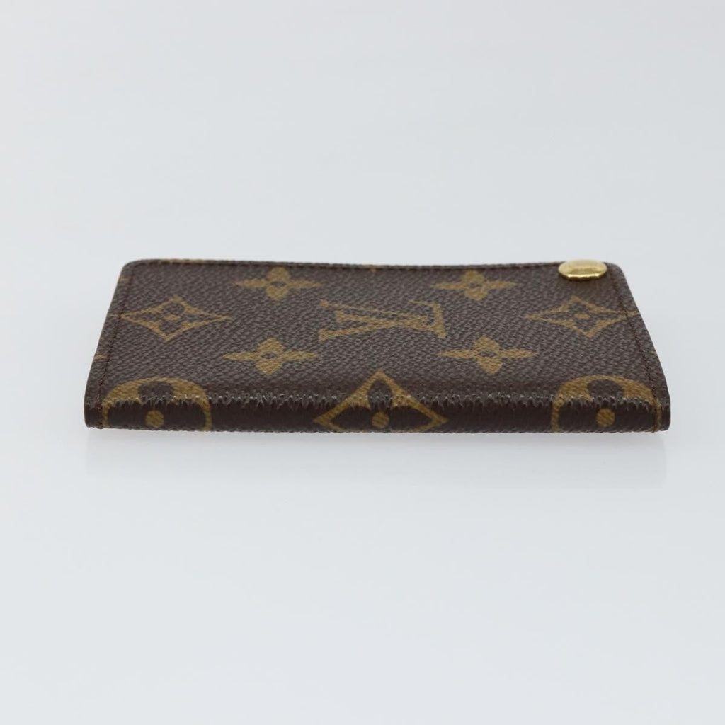 Louis Vuitton Porte Cartes Pression Card Case Monogram Canvas Brown Canvas Card Holders Accessory (Pre-Owned)