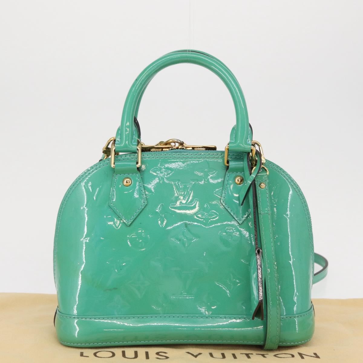 Louis Vuitton Alma Handbag Monogram Vernis Blue Patent_Leather Handbag (Pre-Owned)
