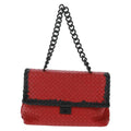 Bottega Veneta Glass Shoulder Bag Intrecciato Nappa With Snakeskin Red Leather Shoulder Bag Bag (Pre-Owned)