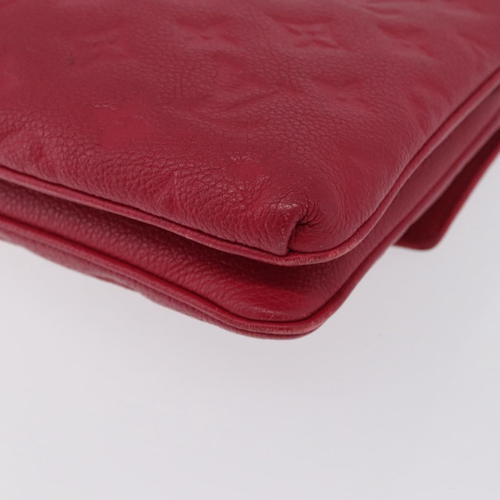 Louis Vuitton Twice Handbag Monogram Empreinte Leather Burgundy Leather Shoulder Bag Bag (Pre-Owned)