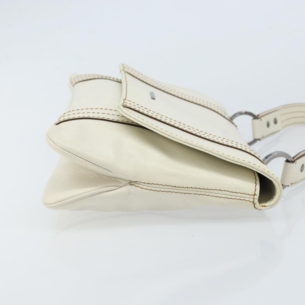 Gucci Vintage Handbag Leather White Leather Handbag (Pre-Owned)