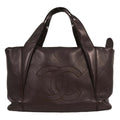 Chanel All Day Long Tote Chevron Leather Brown Leather Tote Bag Bag (Pre-Owned)
