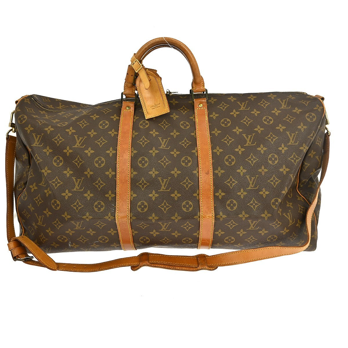 Louis Vuitton Keepall Bandouliere Bag Monogram Canvas Brown Canvas Travel Bag Bag (Pre-Owned)