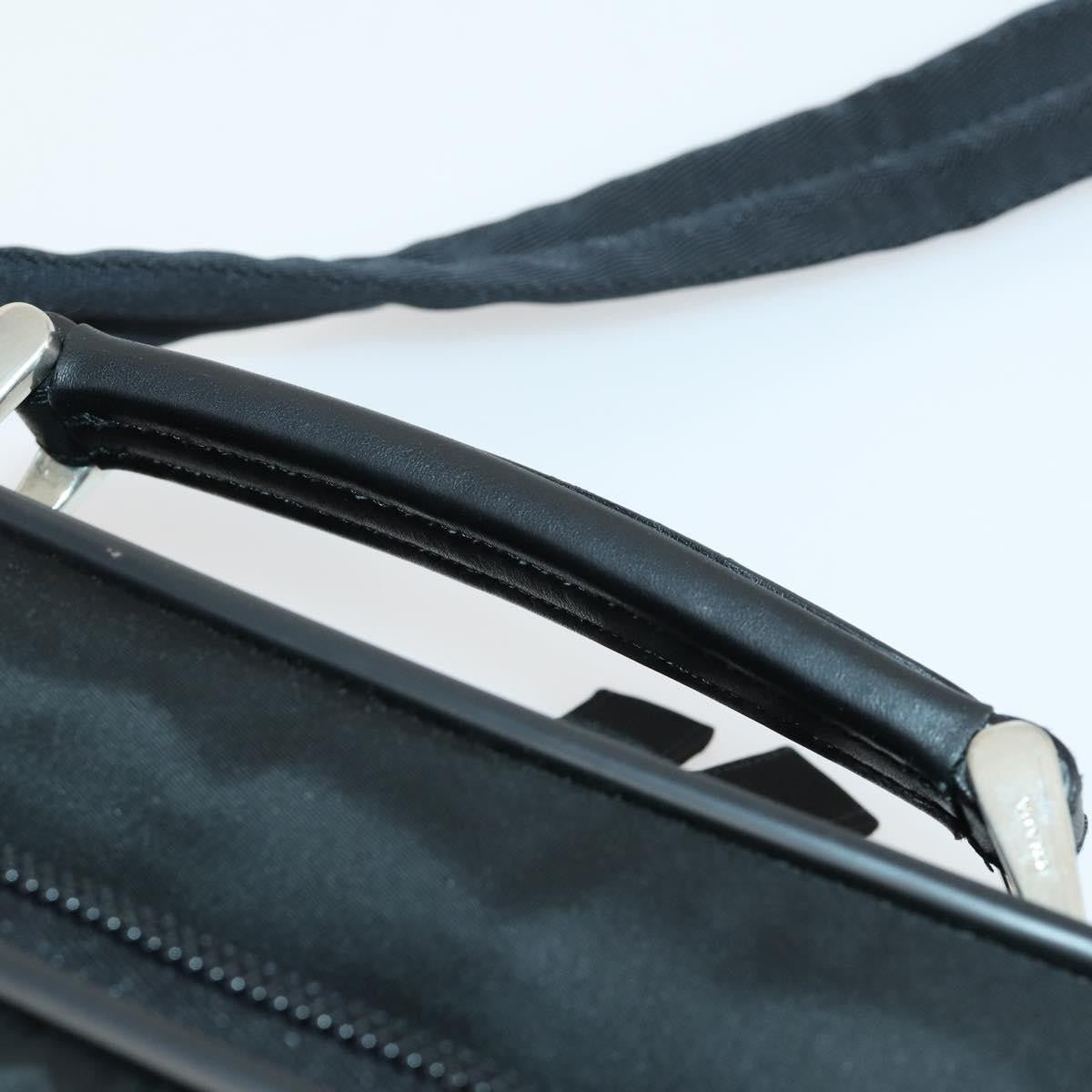 Prada Convertible Front Pocket Briefcase Tessuto With Saffiano Leather Black Nylon Briefcase Bag (Pre-Owned)