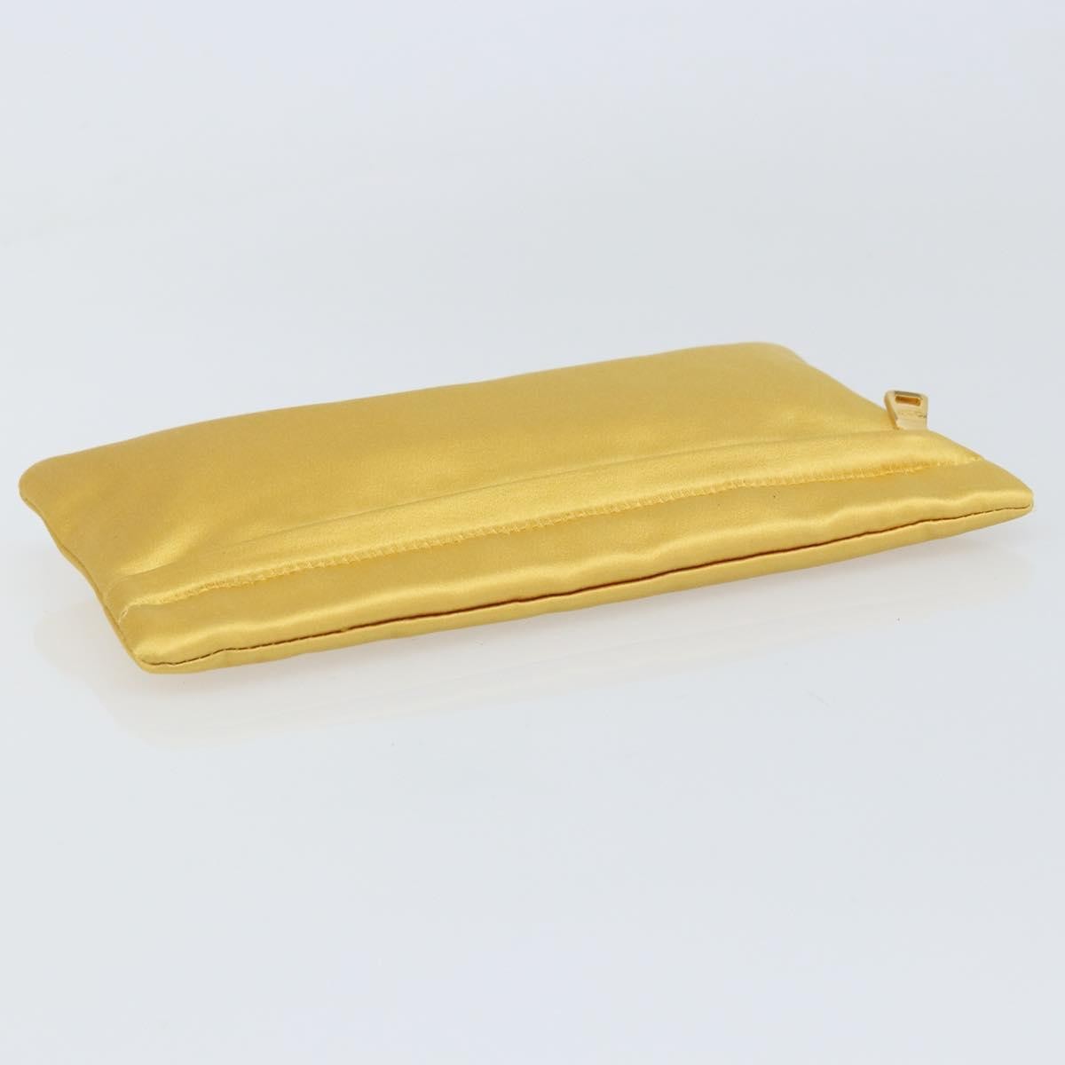 Prada Clutch Satin Gold Satin Clutche & Pouche Bag (Pre-Owned)