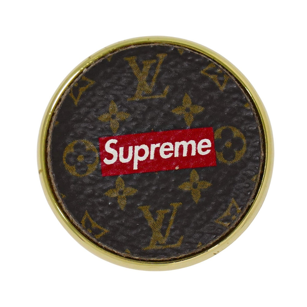 Louis Vuitton Single Lv Snowflake Pin Metal Brown Gold_Plated Brooch Jewelry (Pre-Owned)