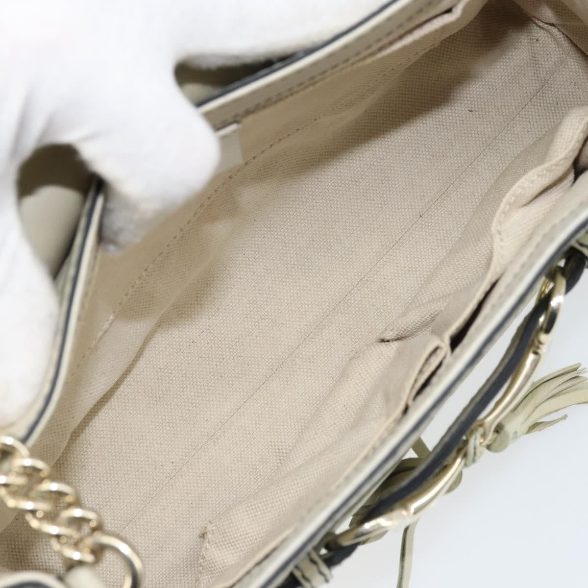 Gucci Emily Chain Flap Bag Guccissima Leather Beige Leather Shoulder Bag Bag (Pre-Owned)