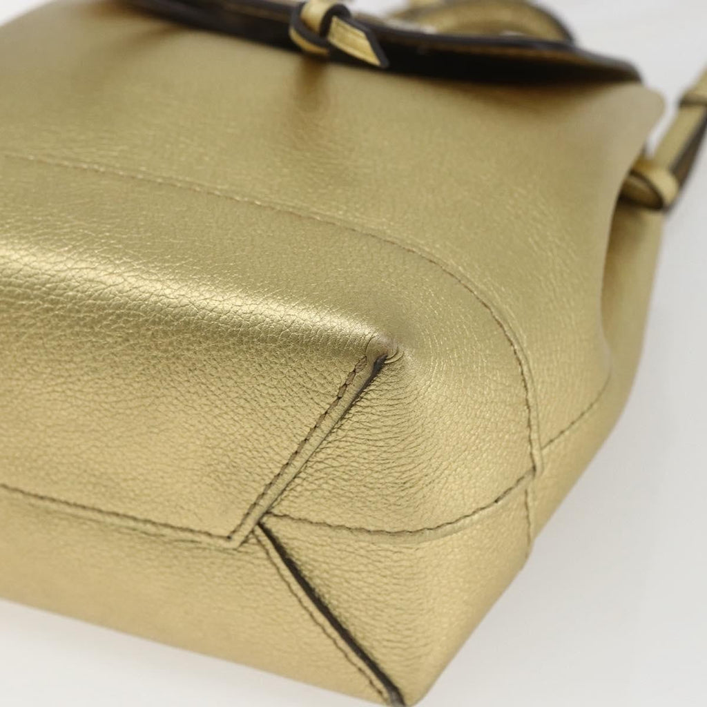 Louis Vuitton Lockme Backpack Leather Gold Leather Backpack Bag (Pre-Owned)