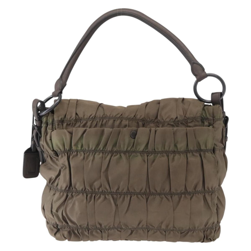Prada Gaufre Convertible Hobo Tessuto Gray Nylon Shoulder Bag Bag (Pre-Owned)