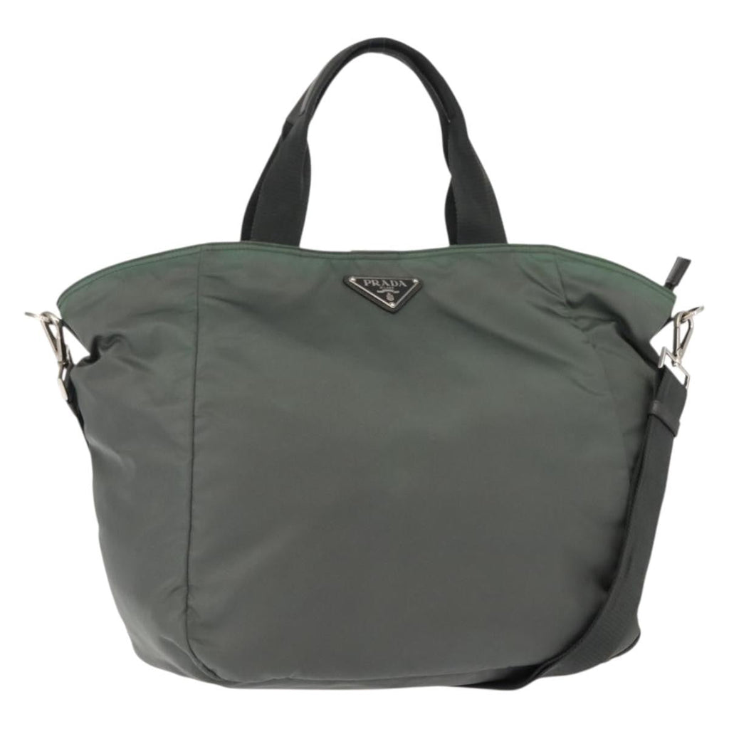 Prada Vela Convertible Tote Tessuto Khaki Nylon Tote Bag Bag (Pre-Owned)