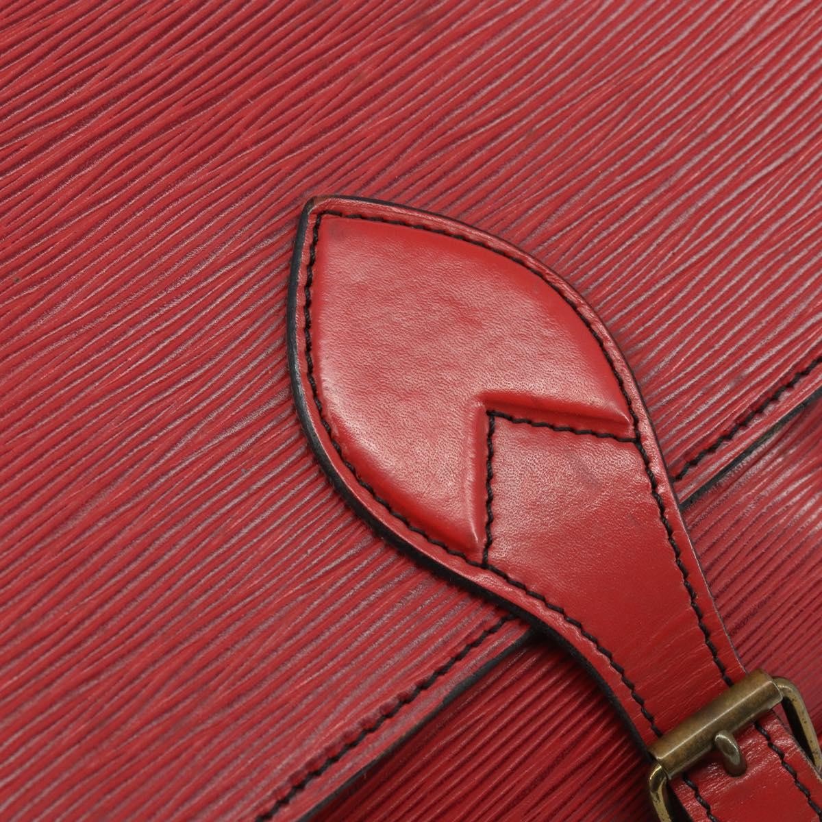 Louis Vuitton Cartouchiere Handbag Epi Leather Red Leather Shoulder Bag Bag (Pre-Owned)