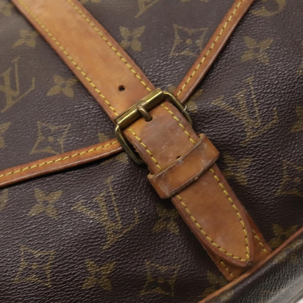 Louis Vuitton Saumur Handbag Monogram Canvas Brown Canvas Shoulder Bag Bag (Pre-Owned)