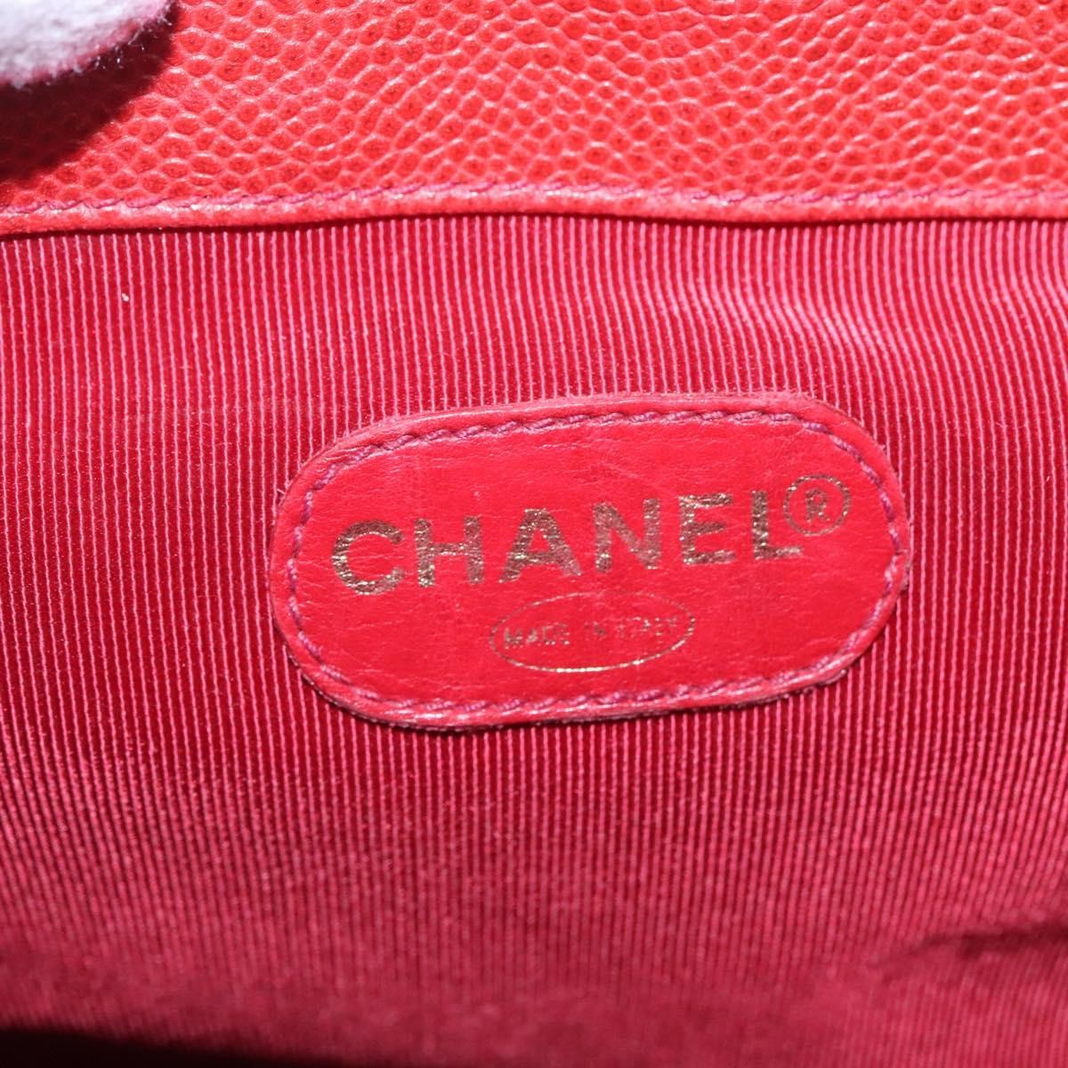 Chanel Vintage Backpack Caviar Red Leather Backpack Bag (Pre-Owned)