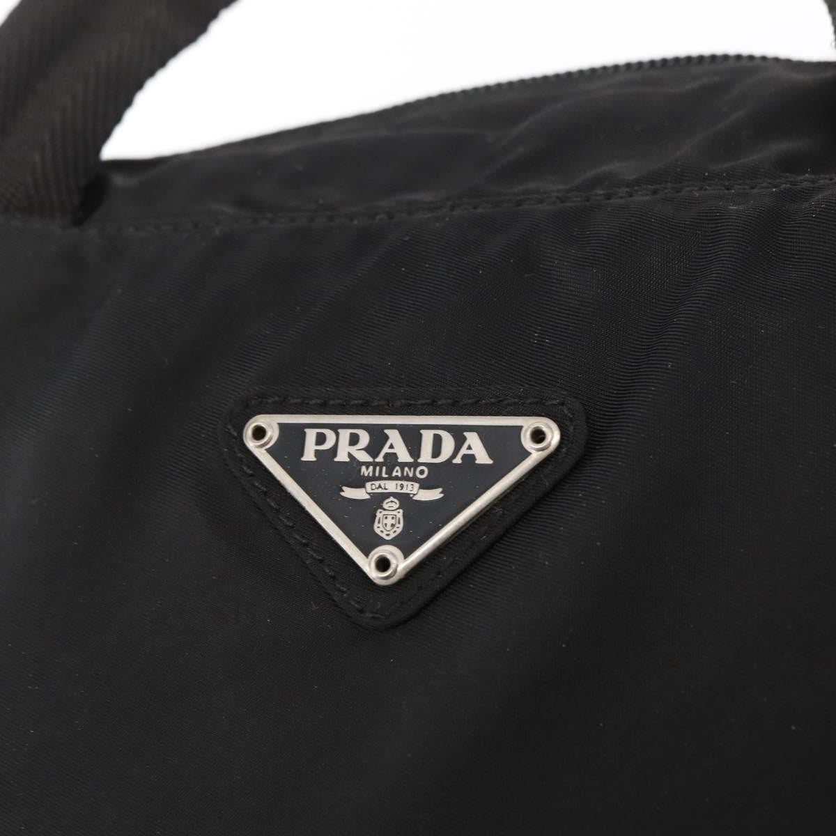 Prada Vintage Zip Handbag Tessuto Black Nylon Handbag (Pre-Owned)
