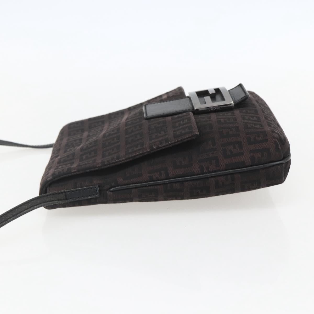 Fendi Vintage Flap Crossbody Bag Zucchino Canvas Brown Canvas Shoulder Bag Bag (Pre-Owned)