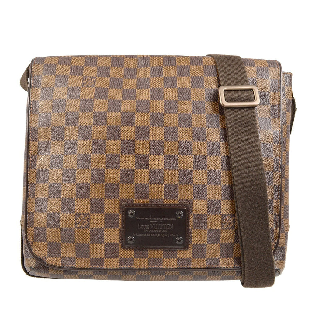Louis Vuitton Brooklyn Handbag Damier Brown Canvas Shoulder Bag Bag (Pre-Owned)