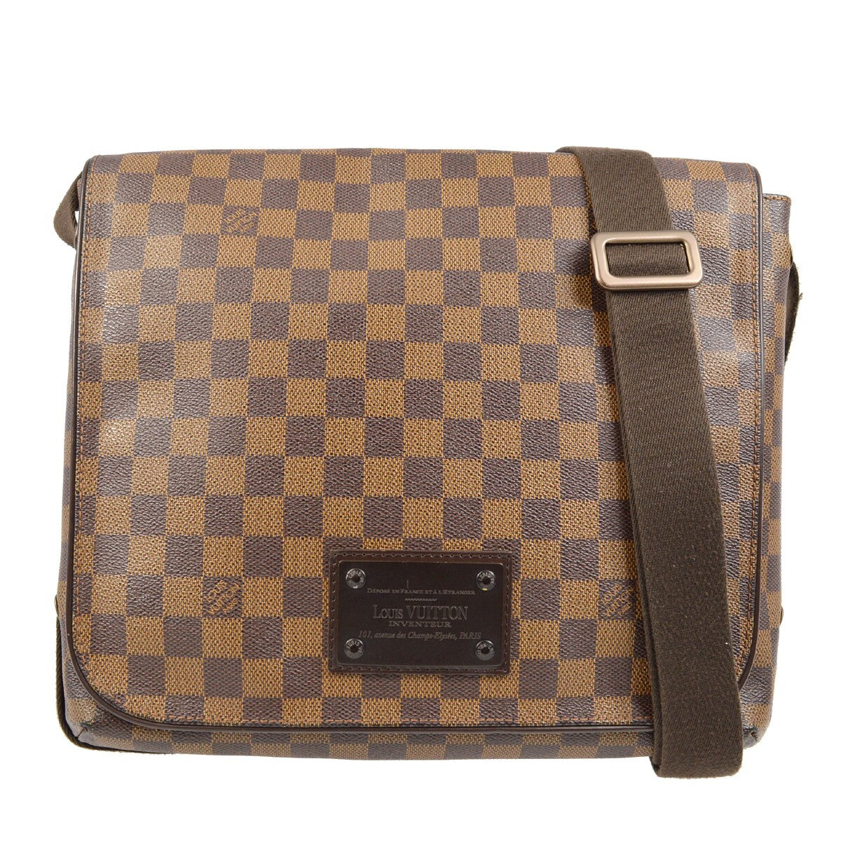 Louis Vuitton Brooklyn Handbag Damier Brown Canvas Shoulder Bag Bag (Pre-Owned)