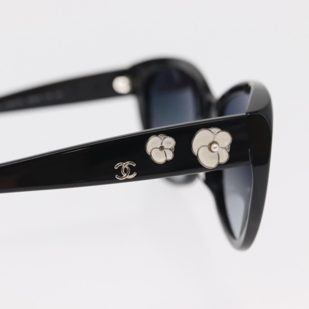 Chanel Camélia Sunglasses Plastic Black Plastic Sunglasse Accessory (Pre-Owned)