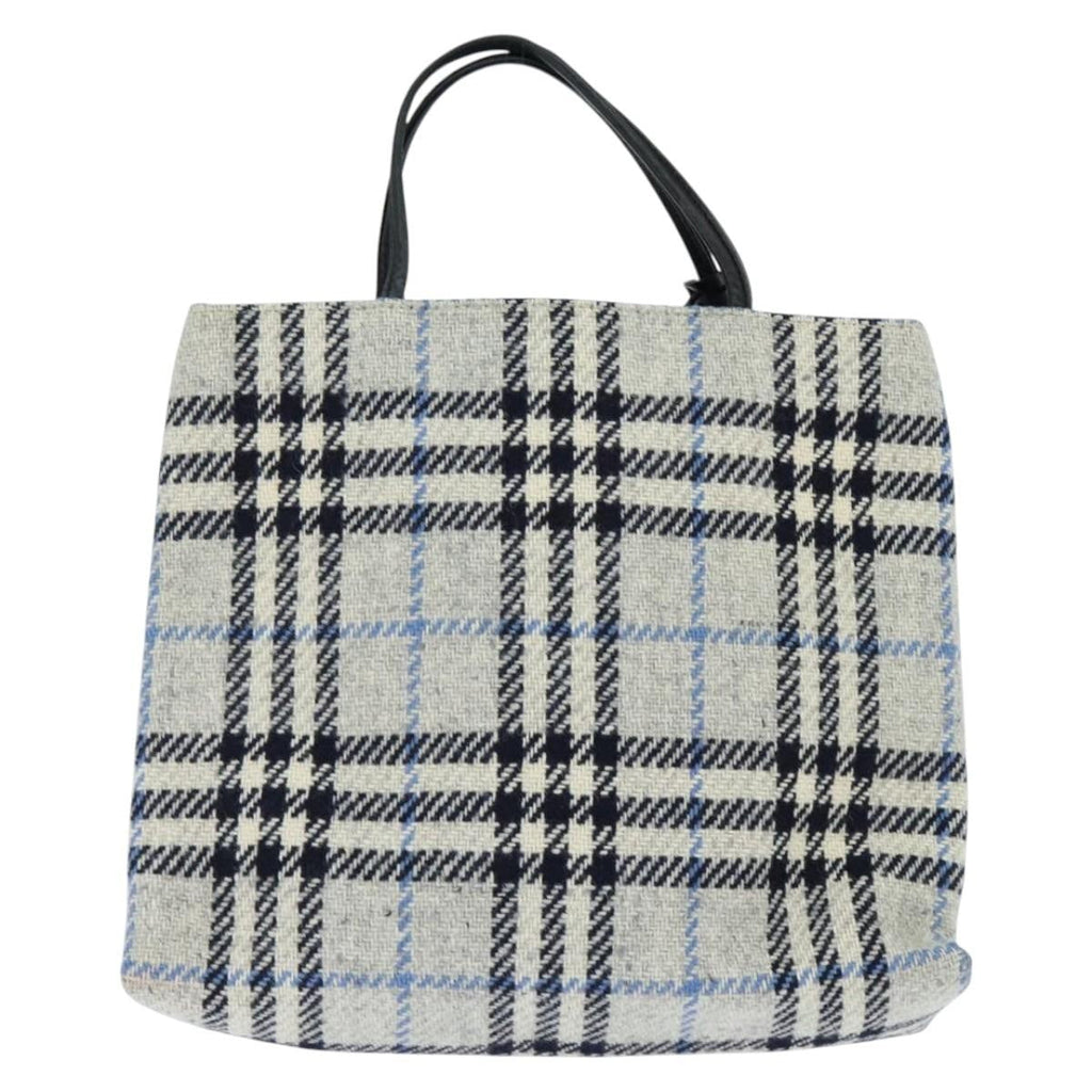 Burberry Nova Check Handbag Tweed Gray Tweed Handbag (Pre-Owned)