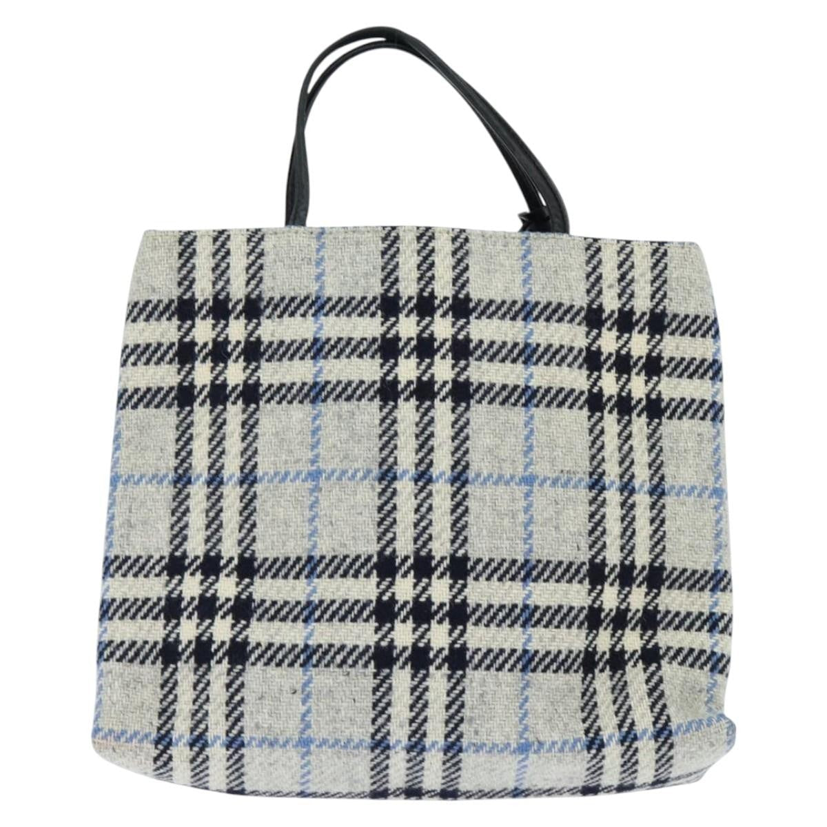 Burberry Nova Check Handbag Tweed Gray Tweed Handbag (Pre-Owned)