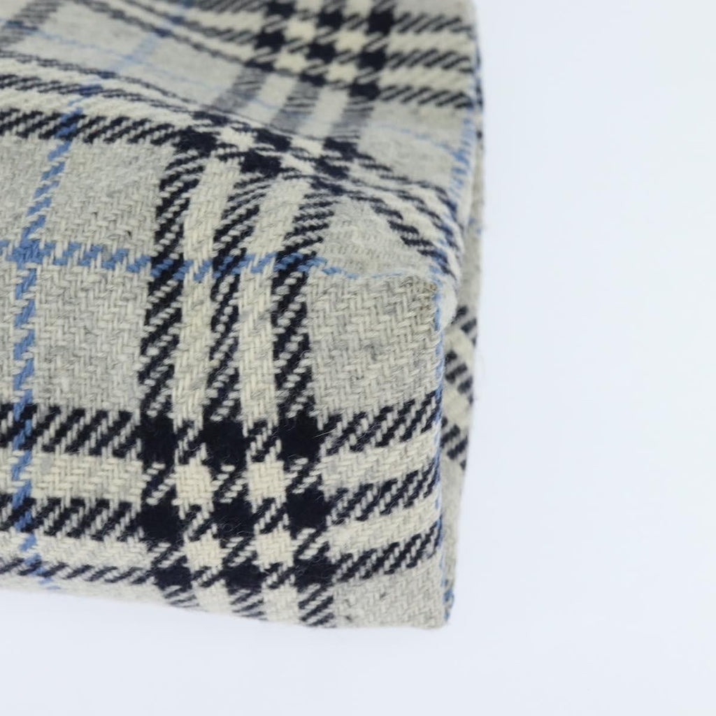Burberry Nova Check Handbag Tweed Gray Tweed Handbag (Pre-Owned)