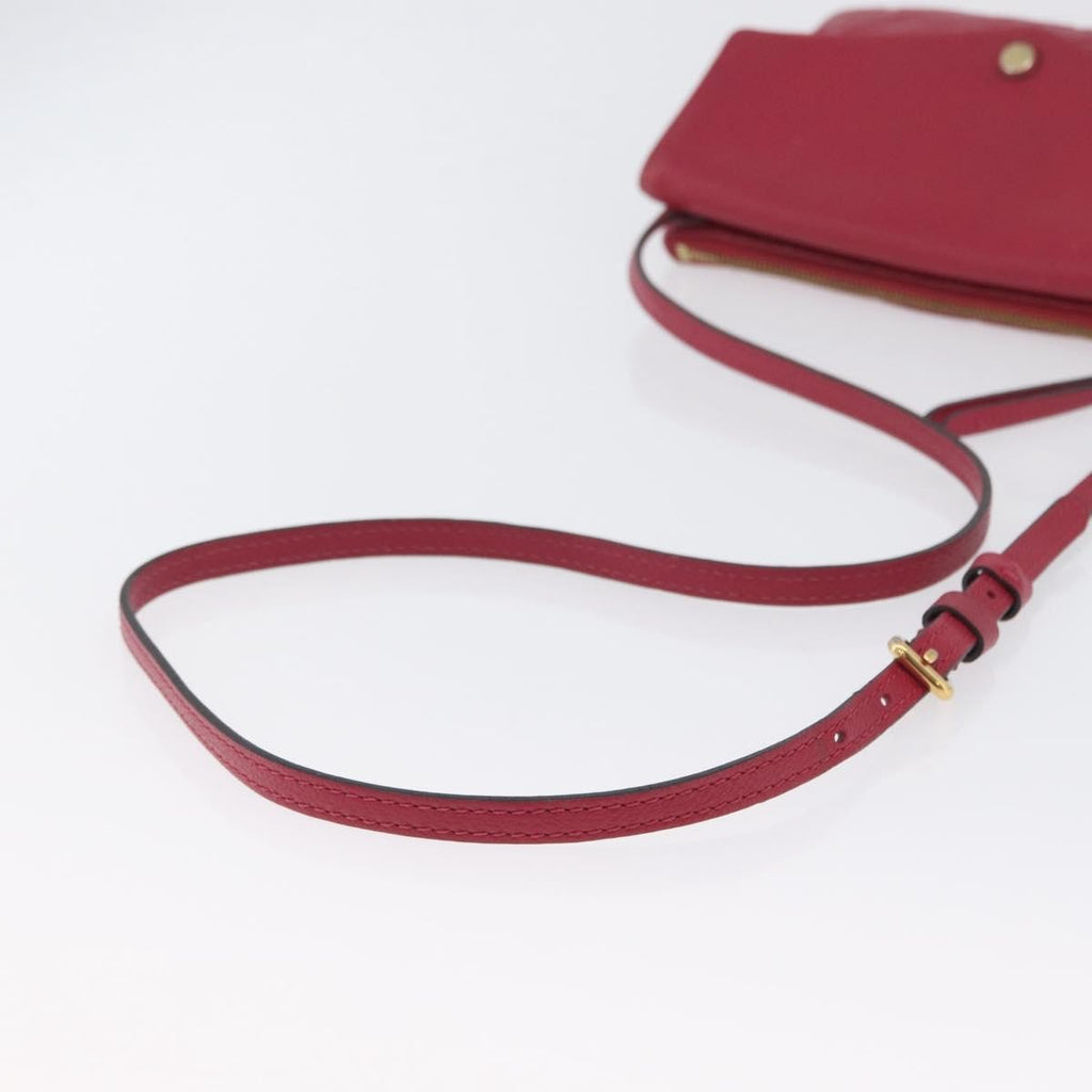 Louis Vuitton Twice Handbag Monogram Empreinte Leather Burgundy Leather Shoulder Bag Bag (Pre-Owned)