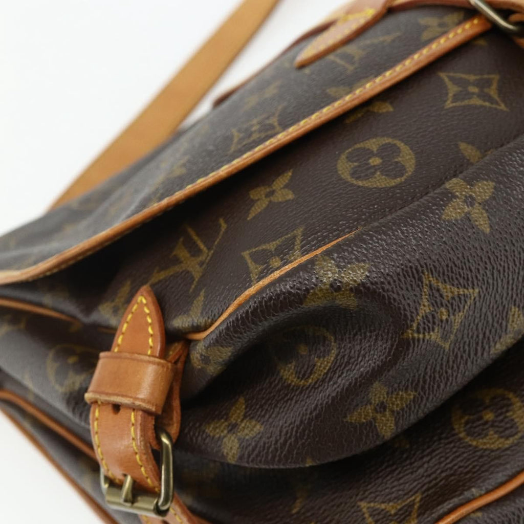 Louis Vuitton Saumur Handbag Monogram Canvas Brown Canvas Shoulder Bag Bag (Pre-Owned)