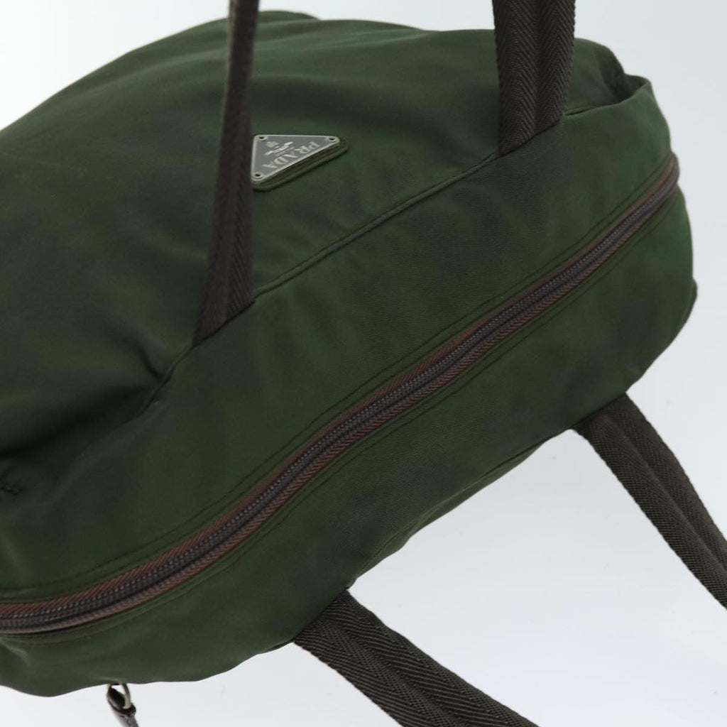 Prada Bowling Shoulder Bag Tessuto Khaki Nylon Handbag (Pre-Owned)