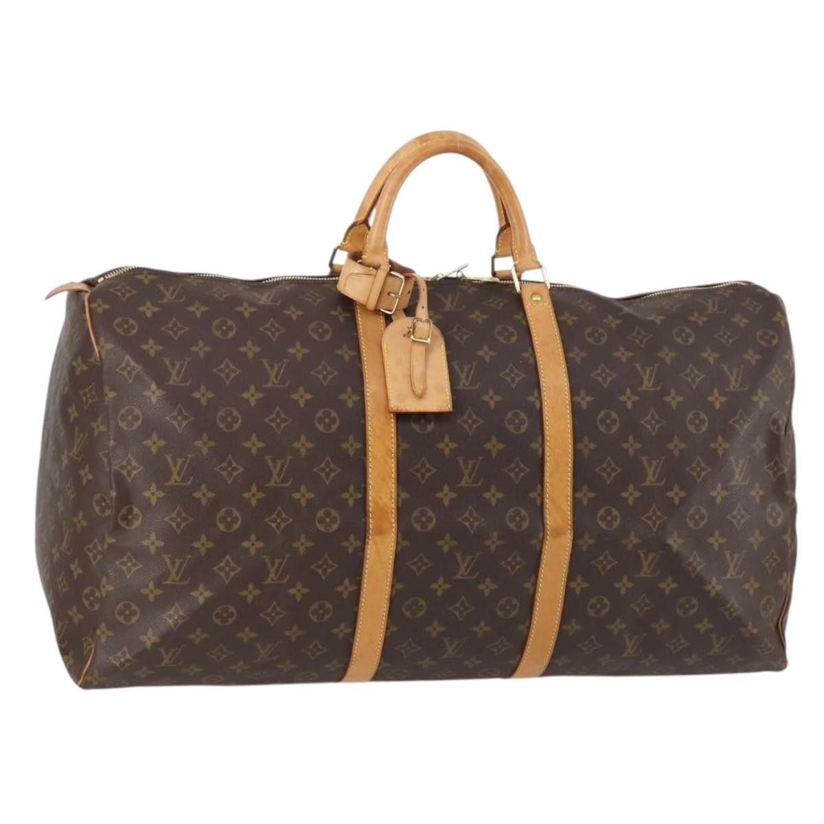 Louis Vuitton Keepall Bag Monogram Canvas Brown Canvas Travel Bag Bag (Pre-Owned)