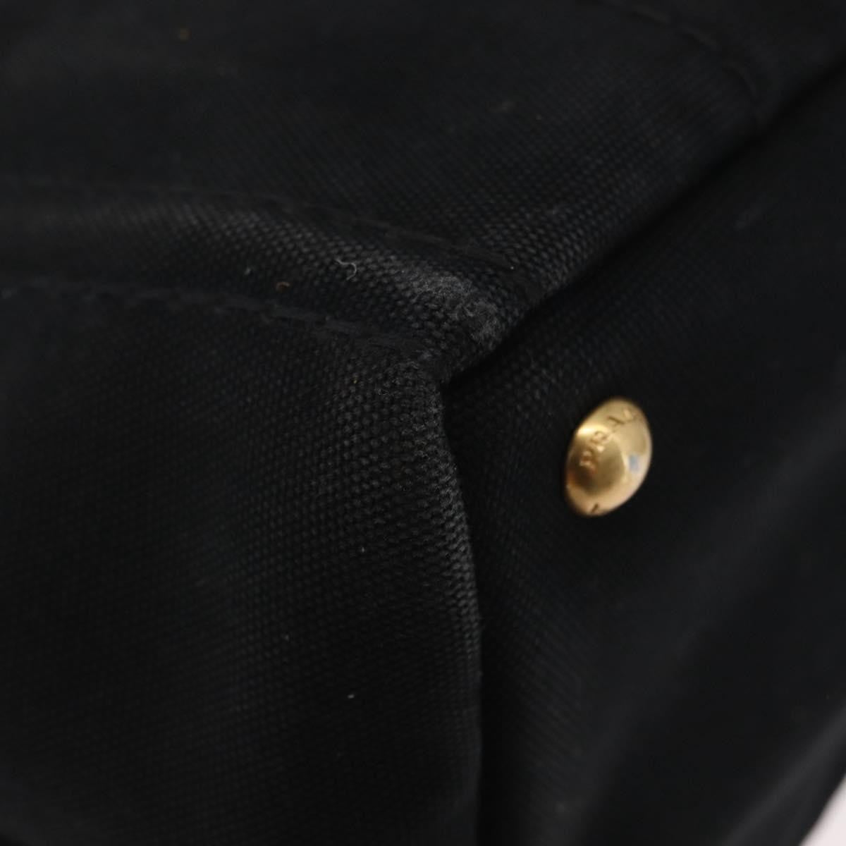 Prada Canapa Tote Canvas Black Canvas Tote Bag Bag (Pre-Owned)