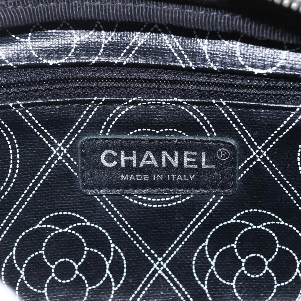 Chanel Logo Camera Case Clutch Printed Coated Canvas Black Pvc Clutche & Pouche Bag (Pre-Owned)