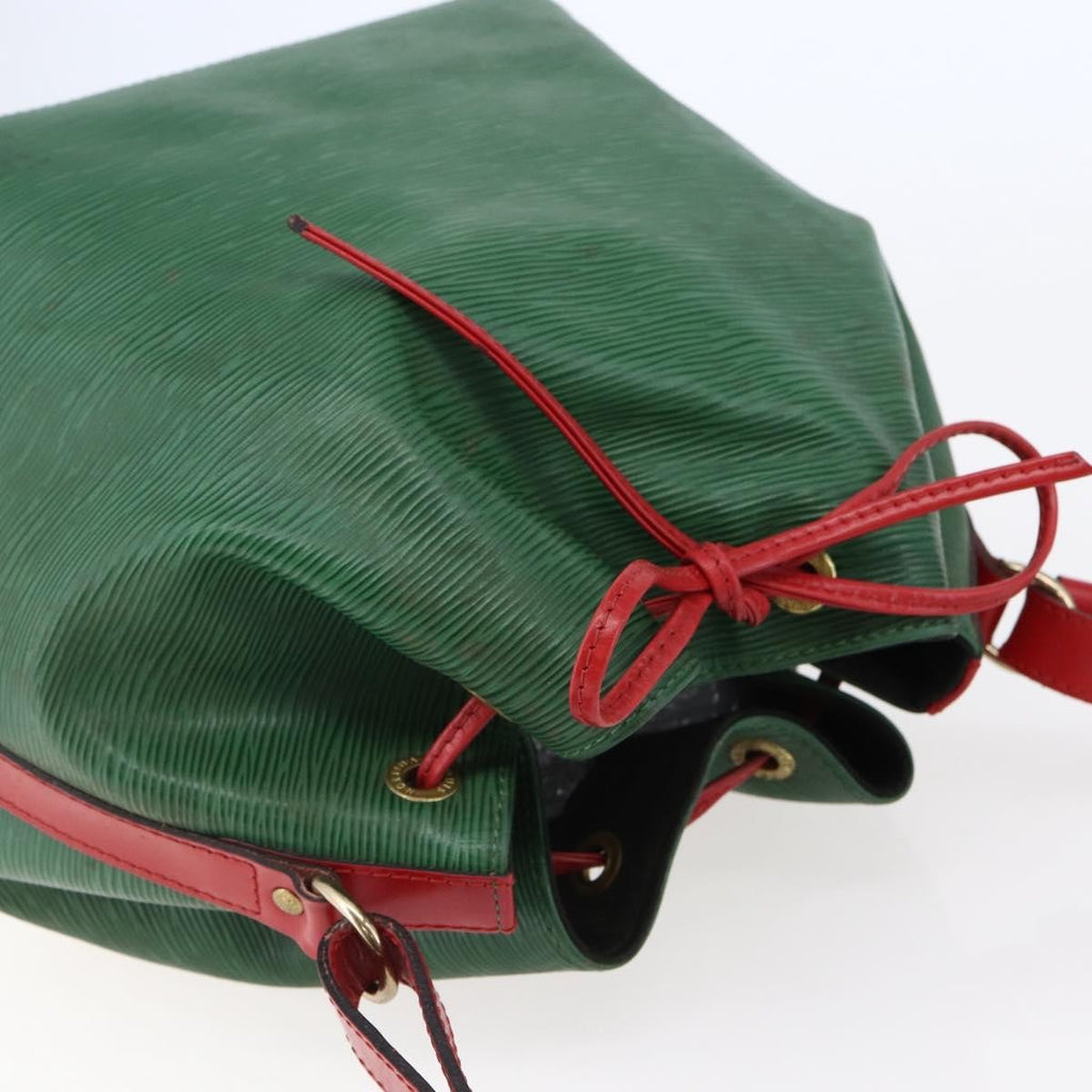 Louis Vuitton Petit Noe Handbag Two Tone Epi Leather Green Leather Bag (Pre-Owned)