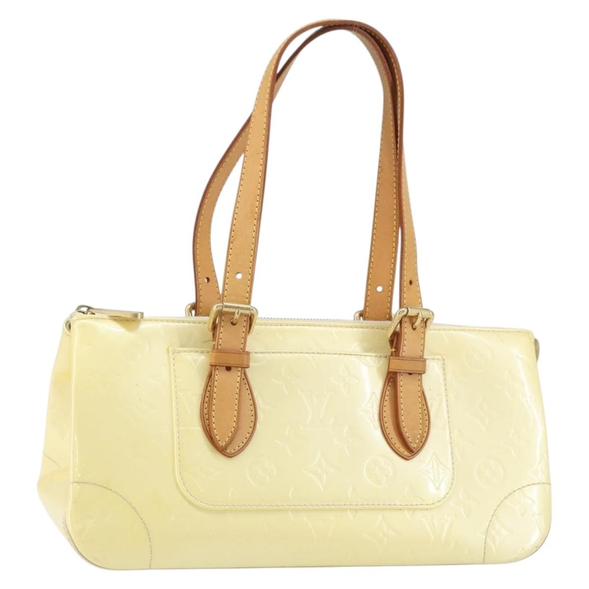 Louis Vuitton Rosewood Avenue Handbag Monogram Vernis Beige Patent_Leather Handbag (Pre-Owned)