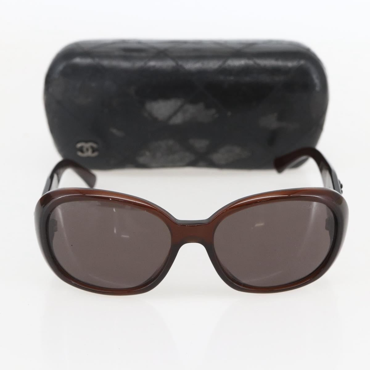 Chanel Camélia Sunglasses Plastic Brown Plastic Sunglasse Accessory (Pre-Owned)