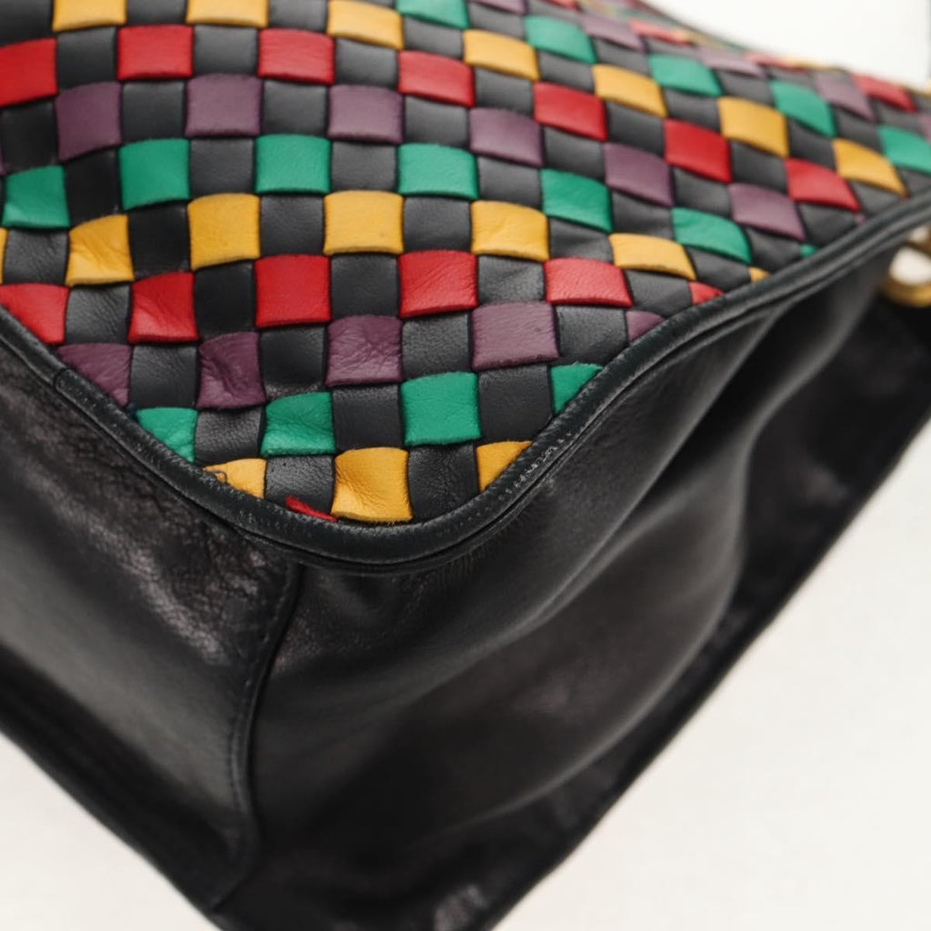 Bottega Veneta Intrecciato Shoulder Bag Leather Multicolour Leather Shoulder Bag Bag (Pre-Owned)